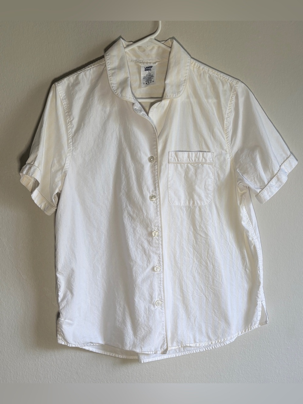 Short-Sleeve Button Down Cotton Sleep Shirt